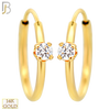 14-ES249YC - 14k Yellow Gold Solitaire Hoop Earrings with 2mm CZ image 0