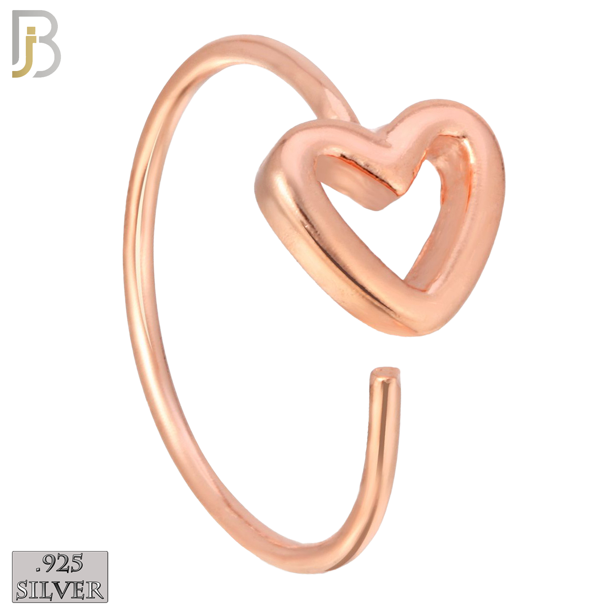 925-CT06 - 925 Sterling Silver 22g Thickness Hollow Heart Design (PACK OF 6) image 3