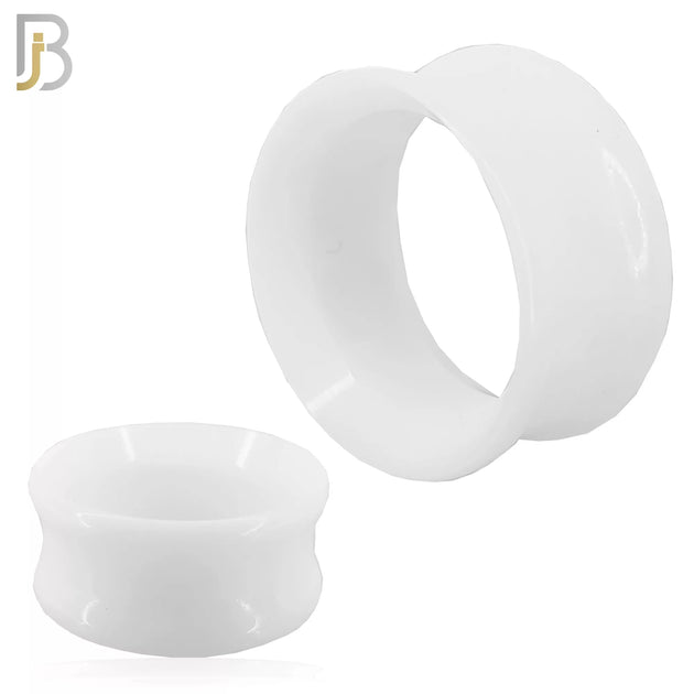 PA02W - White Tunnel Acrylic Double Flare Plug image 0