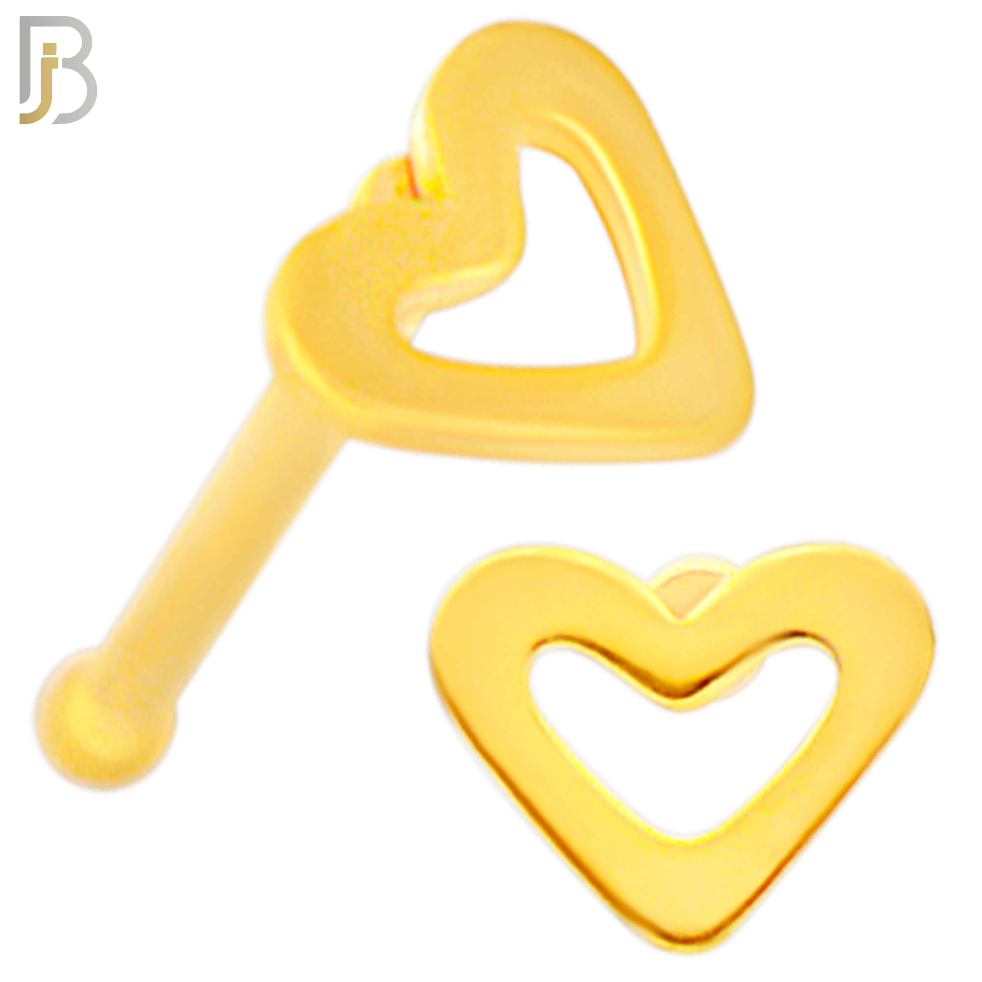 NR37B - 316L Surgical Steel Nose Bone Plain Hollow Heart Design (PACK OF 6) image 2