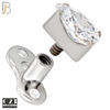 G23-DM20 - G23 Titanium Anchor with Surgical Steel Pear Shaped Clear CZ Dermal Top image 1