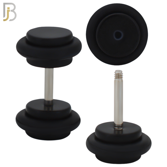 FP01K - Black Acrylic Fake Plug with O-ring (PACK OF 3 Pairs) image 1