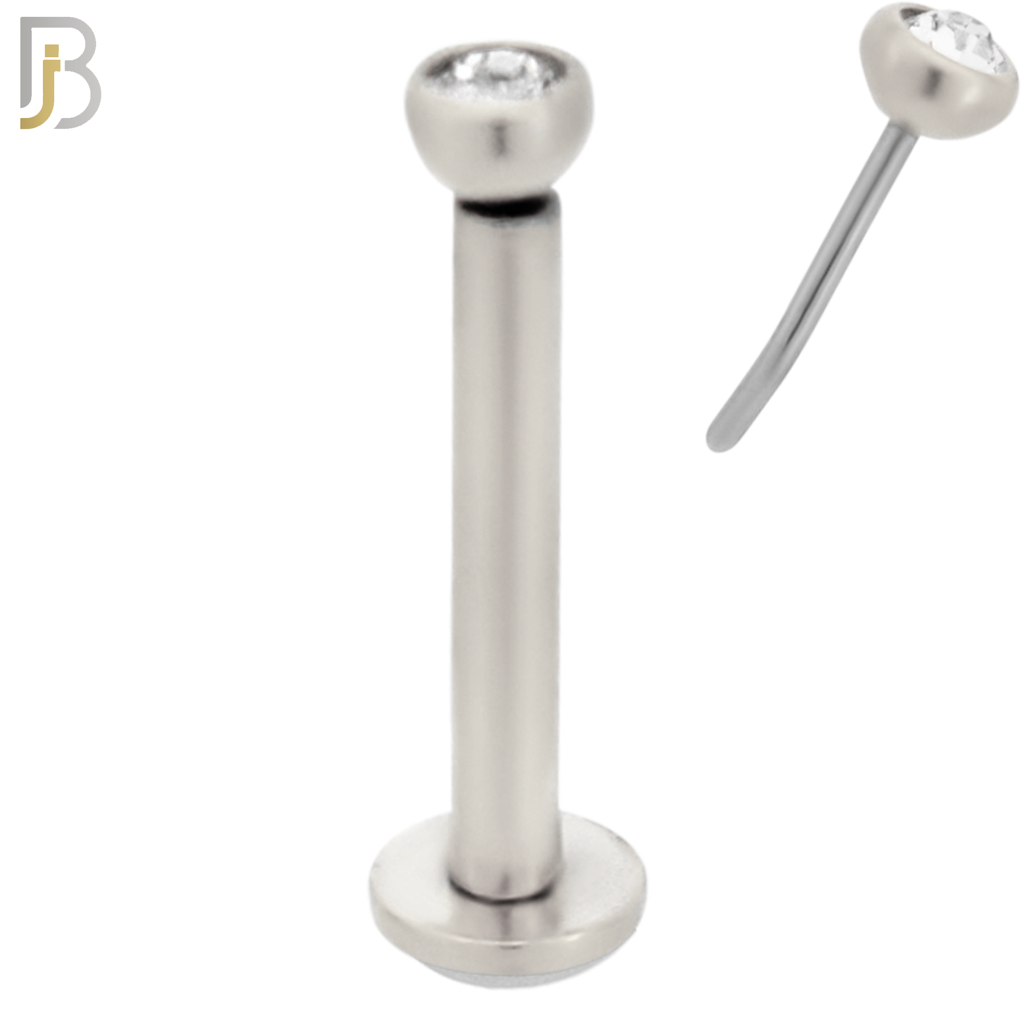 LB16S16 - 16g Thickness 316L Surgical Steel Press Fit Bezel Setting Push In  Zircon (PACK OF 6) image 2