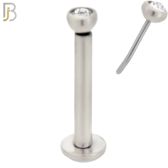 LB16S16 - 16g Thickness 316L Surgical Steel Press Fit Bezel Setting Push In  Zircon (PACK OF 6) image 2