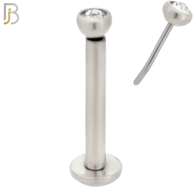LB16S16 - 16g Thickness 316L Surgical Steel Press Fit Bezel Setting Push In  Zircon (PACK OF 6) image 2