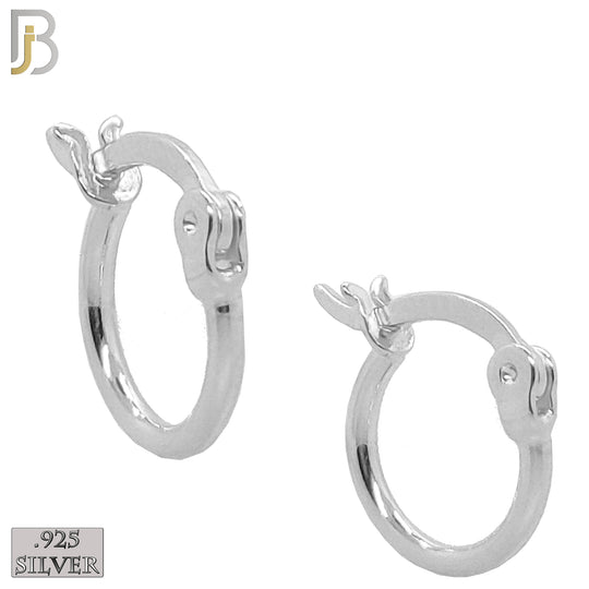 925-ES249 - .925 Sterling Silver Plain Hinged Hoop Earrings image