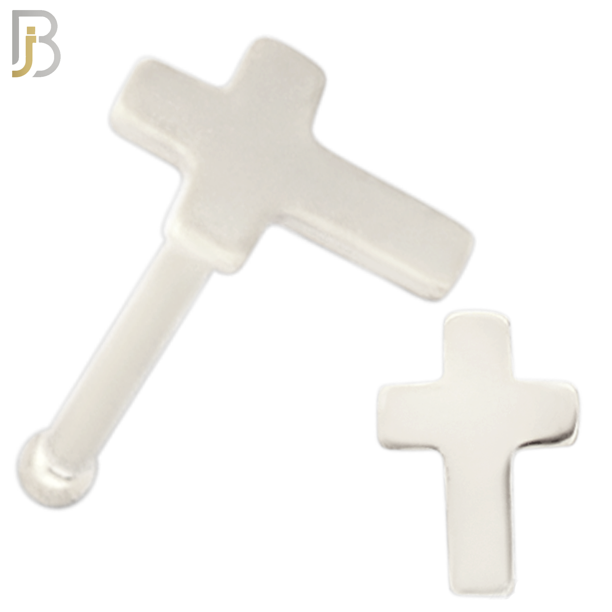 NR21B - 316L Surgical Steel Nose Bone Plain Cross Design (PACK OF 6) image 1