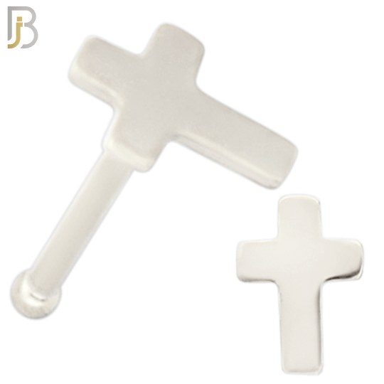 NR21B - 316L Surgical Steel Nose Bone Plain Cross Design (PACK OF 6) image 1