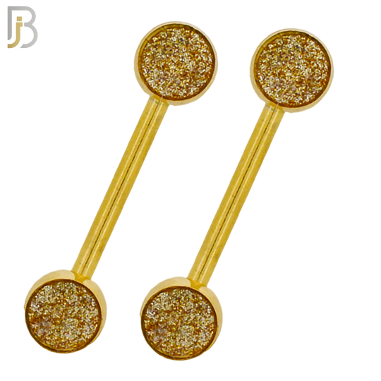 NP06 - 316L Surgical Steel Screw Sandpaper Round Bezel Nipple Ring Piercing image 0