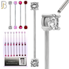 PK-BB37SM - 14g - 38mm - 6mm CZ - 316L Surgical Steel Industrial Barbell with CZ in Prong Setting External Threaded Pack of 16 - Assorted Color image