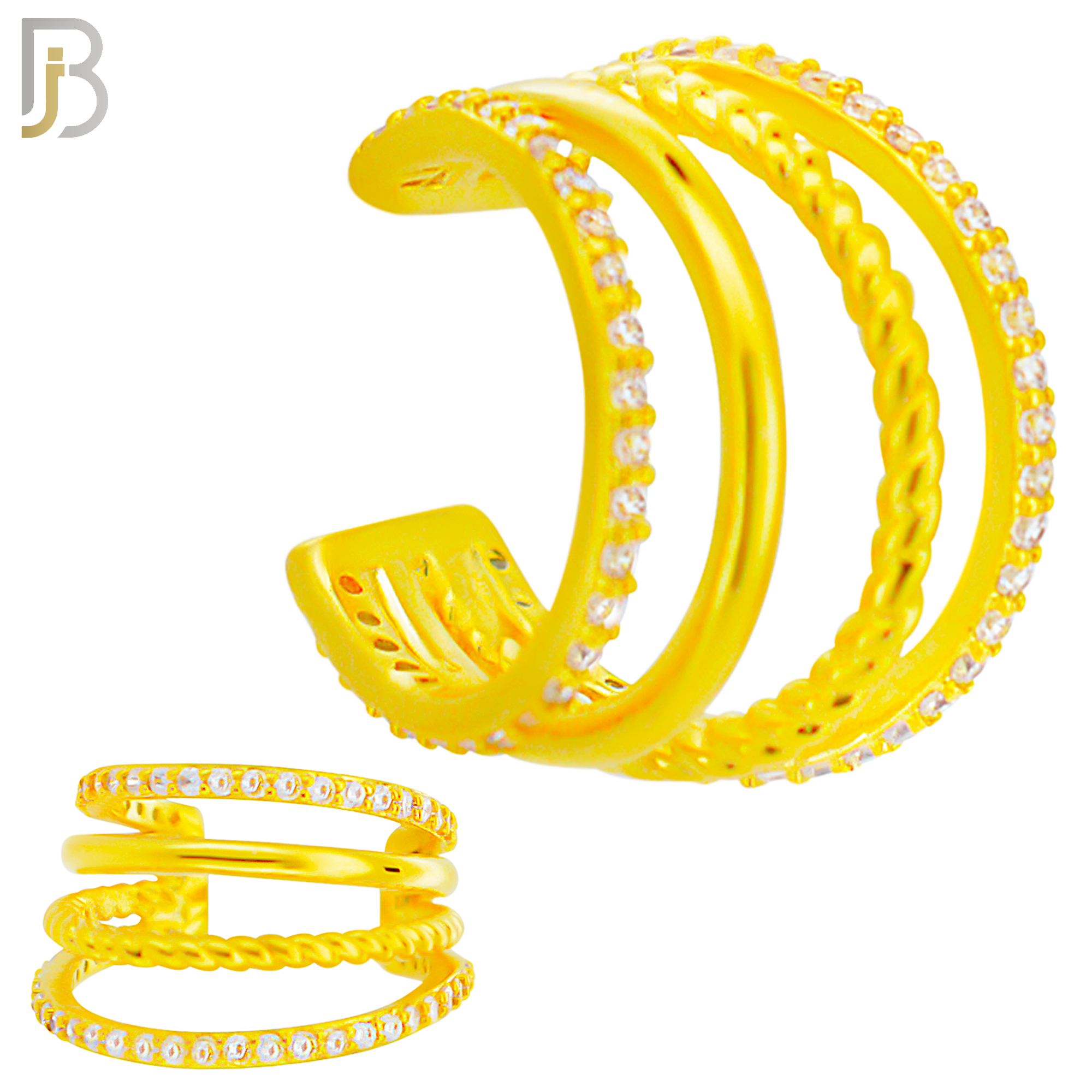 FES007 - Four Hoop Ear Cuff in Brass ( Sold Per Piece) image 2