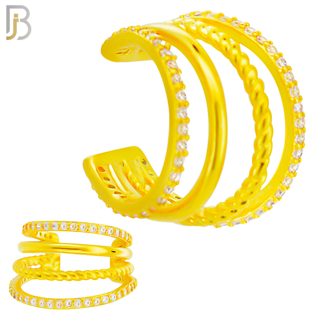 FES007 - Four Hoop Ear Cuff in Brass ( Sold Per Piece) image 2