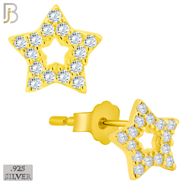 925-ES212 - .925 Sterling Silver Star Earring Stud with Clear Zircon Design image 2