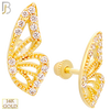14-TB36 - 14k Yellow Gold Half Butterfly Wing Tragus Barbell with Baby Screw Backing image 0