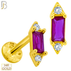 14-LB65 - 14k Yellow Gold Labret with Colored Baguette Zircon Center image 0