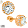 925-ES77 - .925 Sterling Silver Round Design with Multi Zircon Earring Stud image 3