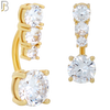 NB56 - 316L Stainless Steel Round Clear Zircon Banana Belly Navel Ring image 2