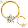 CT98 - 316 Stainless Steel Flower Hinged Hoop Nose Ring (PACK OF 6) image 1