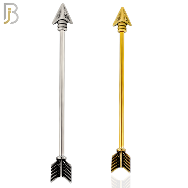 BB44 - 316 Stainless Steel Vintage Arrow Industrial Barbell (PACK OF 4) image 0