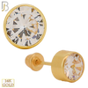 14-ES42YC - 14k Yellow Gold Screw Back Round CZ Bezel Stud Earrings image 0