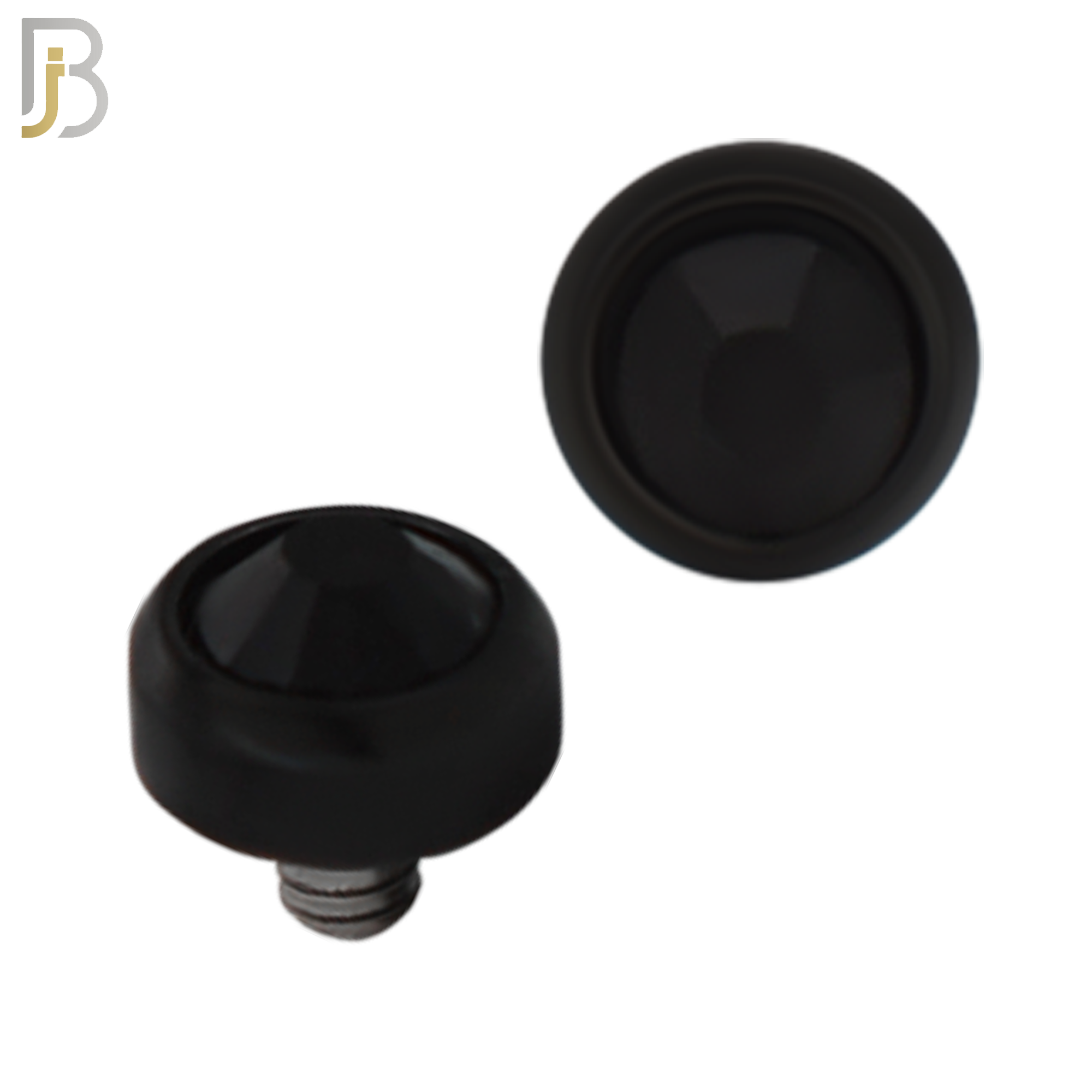 DM01KK -  Black Plated Surgical Steel Dermal Bezel Black Cubic Zirconia 1.2mm Screw Top (PACK OF 6) image 3