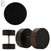 FP29-K - Black Plain Wood Fake Plug (PACK OF 3 Pairs) image 0