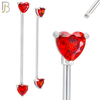 PK-BB60S - 316L Surgical Steel Heart Shaped CZ in Prong Set Industrial Barbell Pack of 16 pcs image 4