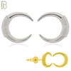 925-ES369 - .925 Sterling Silver Tribal Boar Tusk Stud Earrings image 0