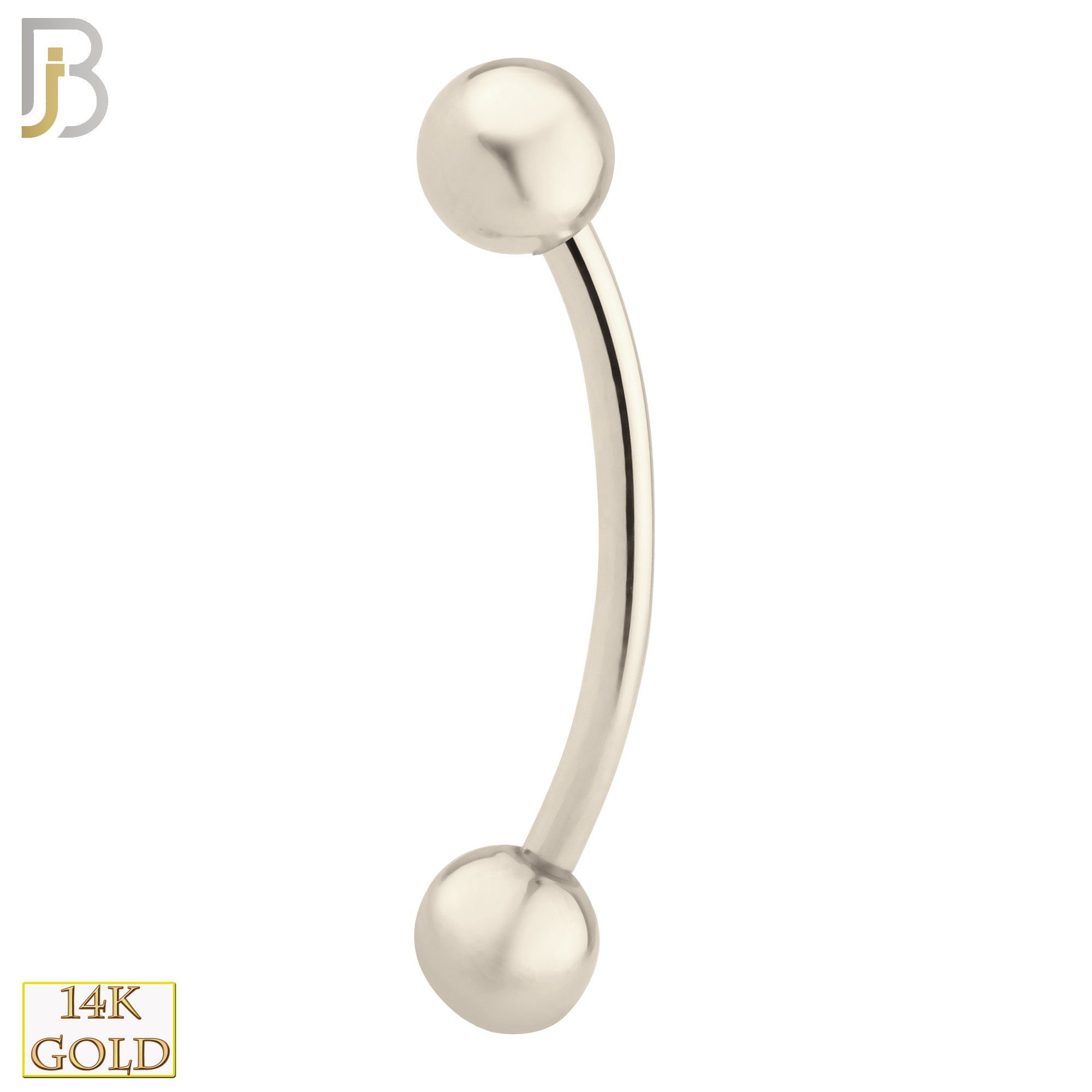 14-EC01 - 14k Solid Gold Eyebrow Plain Design External Threaded Screw image 2