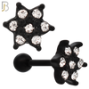 TB109 -  316L Stainless Steel Six Point Flower Tragus/Cartilage Barbell (PACK OF 6) image 2