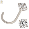 NR03S - 316L Surgical Steel Nose CorkScrew  Prong Set Zircon Round Nose Ring (PACK OF 6) image 5