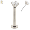 LB17S16 - 16g Thickness 316L Surgical Steel Prong Setting Round Push In  Zircon Labret (PACK OF 6) image 3