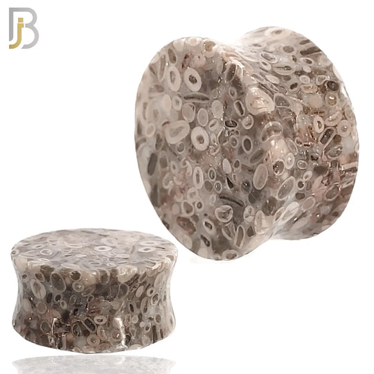 PSTFJ - Natural Stone Fossil Jasper Double Flare Plugs image 0