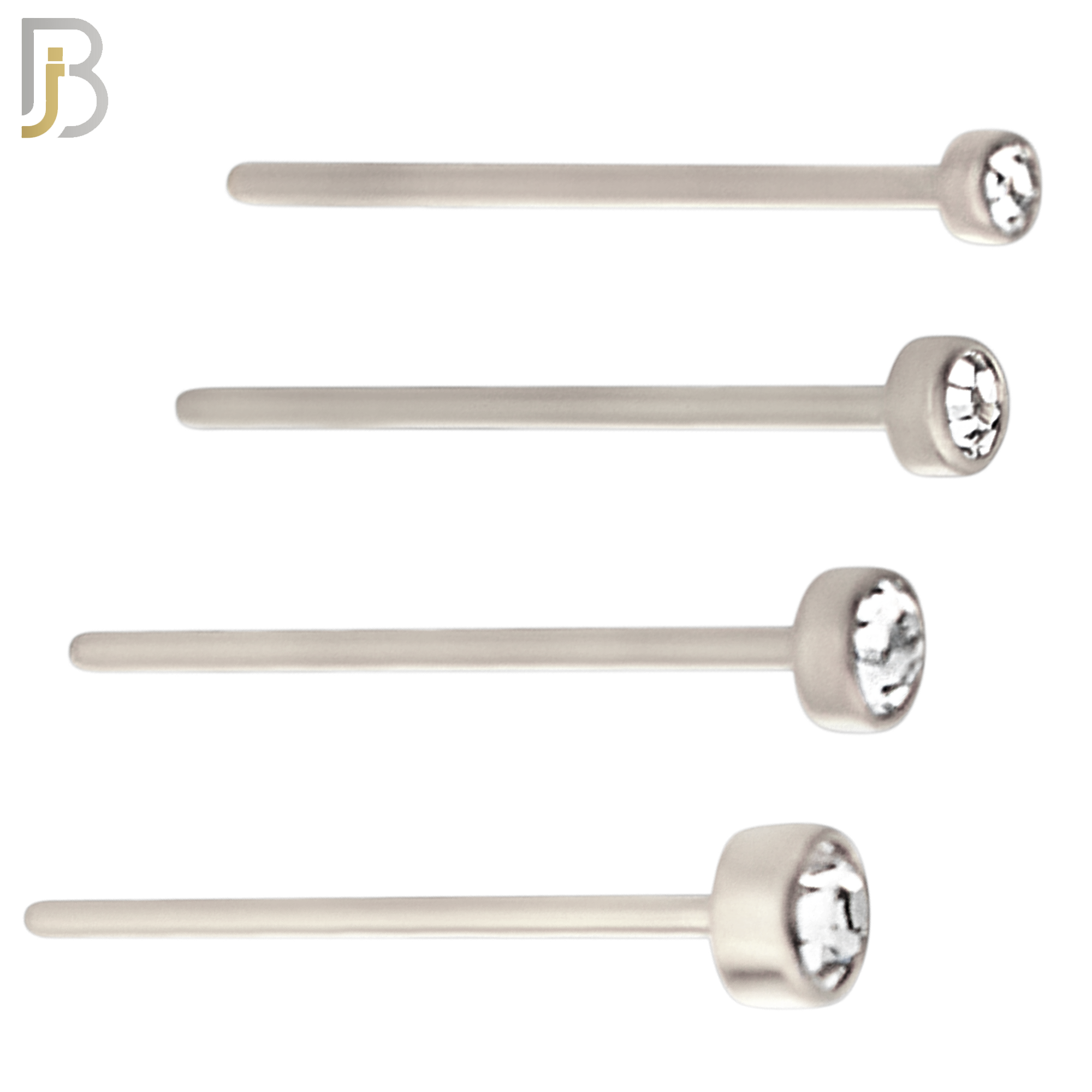 NR05S - 316L Surgical Steel  Nose Stud  Bezel Set Zircon Round Nose Ring image 0