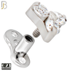 G23-DM21 - G23 Titanium Anchor with Surgical Steel Three Round Clear CZ in Triangle Dermal Top image 2