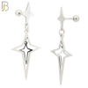 ES44 - 316L Stainless Steel Dangling Spike Cross Hollow with 4mm Screw Ball image 1