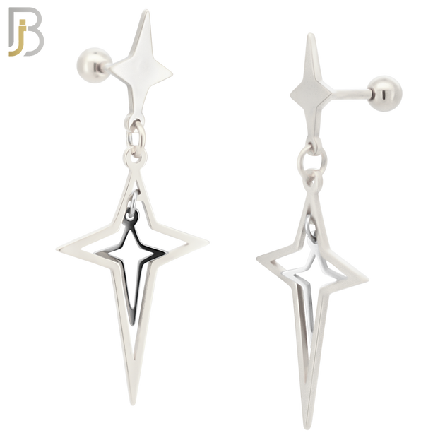 ES44 - 316L Stainless Steel Dangling Spike Cross Hollow with 4mm Screw Ball image 1