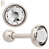 TB118SC - 316L Stainless Steel Bezel with Clear CZ Tragus/Cartilage Barbell (PACK OF 6) image 3