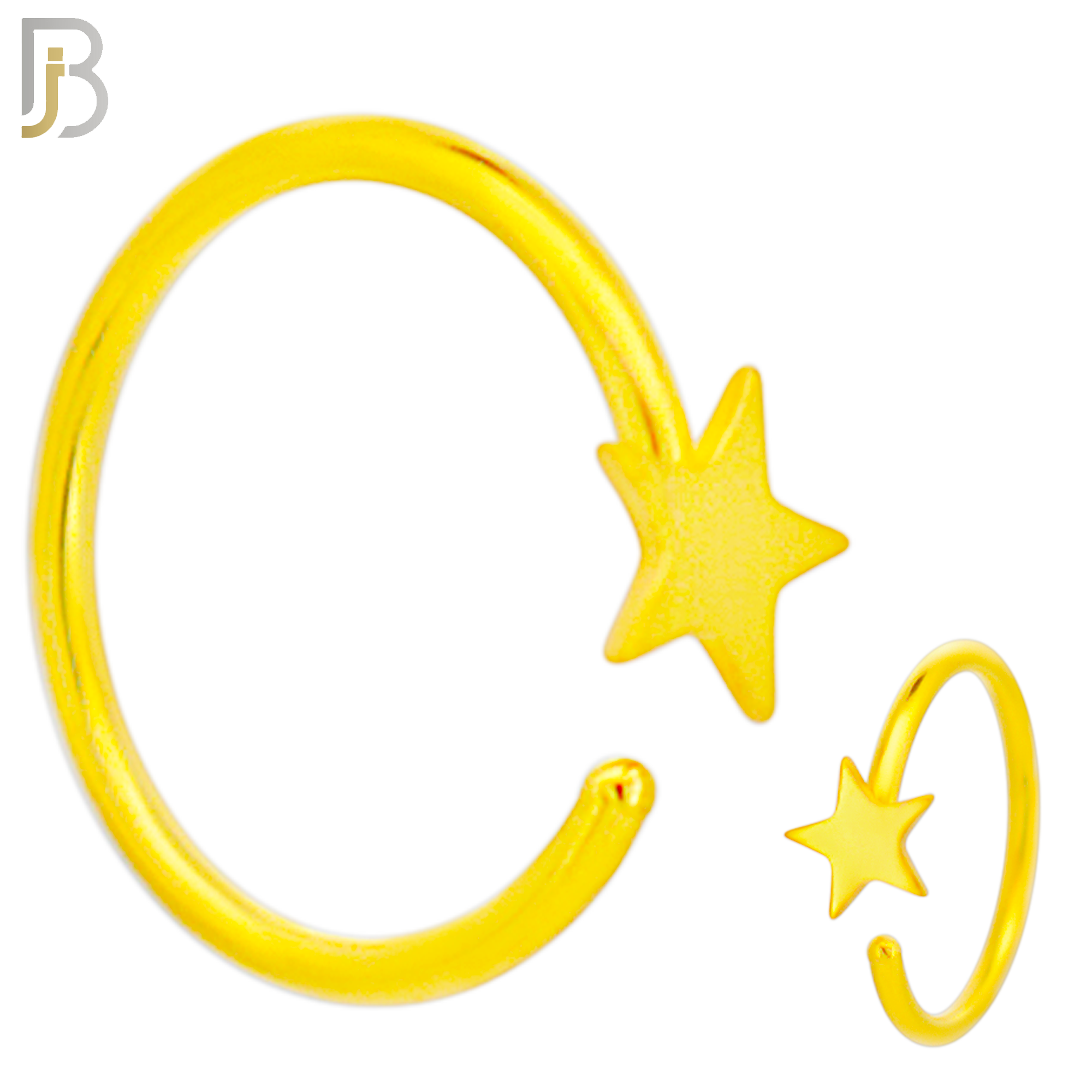 CT42 - 316L Surgical Steel 20g Thickness Plain Solid Star Hoop (PACK OF 6) image 2