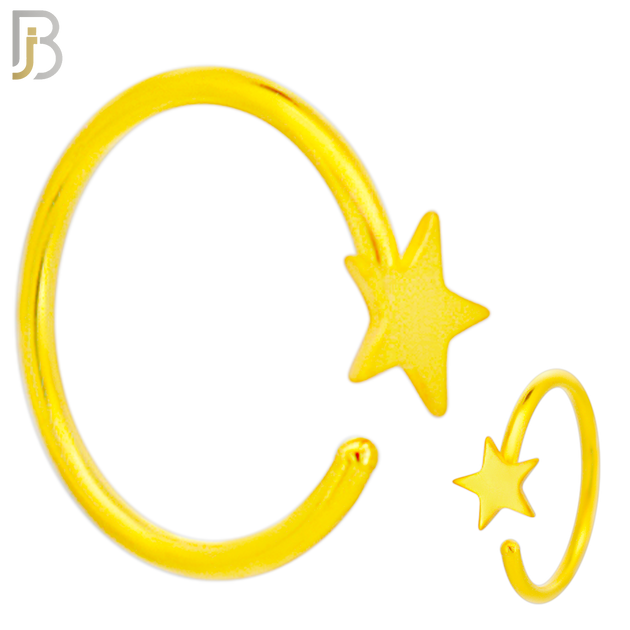 CT42 - 316L Surgical Steel 20g Thickness Plain Solid Star Hoop (PACK OF 6) image 2