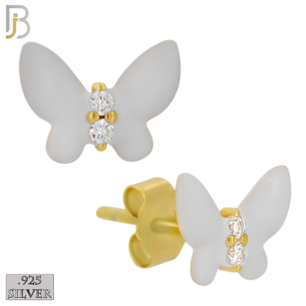 925-ES475 - 925 Sterling Silver Enamel Coated Butterfly Push Back Stud Earring image 3