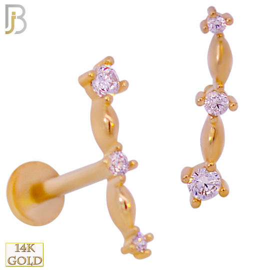 14-LB92 - 14k Yellow Three Star Constellation Labret image 0