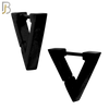 ES172 - 316L Stainless Steel Plain Huggies Triangle Shape Clip On image 2