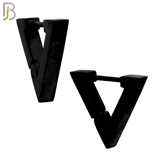ES172 - 316L Stainless Steel Plain Huggies Triangle Shape Clip On image 2