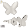 925-ES315 - Push Back - .925 Sterling Silver Plain Butterfly Stud Earrings image 1