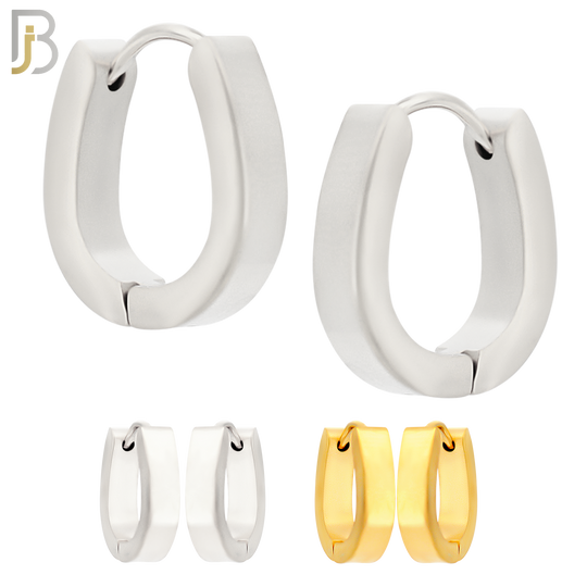 ES281 - 316L Stainless Steel Plain Huggies Curved U-Shape Clip On image 0