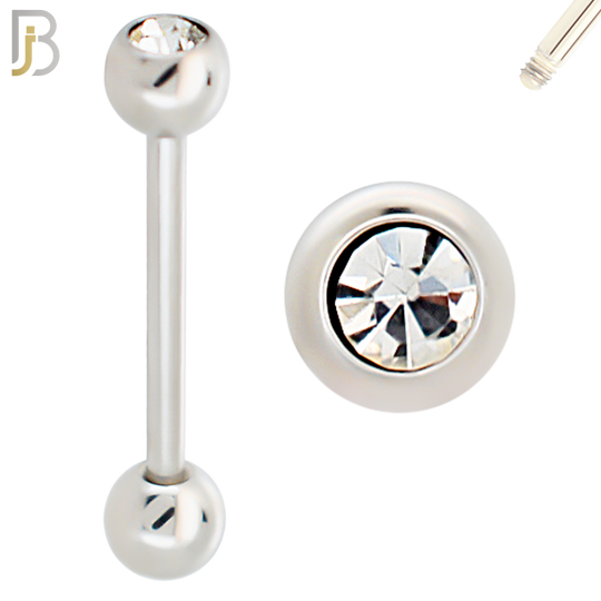 BB05S-5 - 316L Surgical Steel Screw Barbell with 5mm Bezel Ball External Threaded (PACK OF 6) image 1