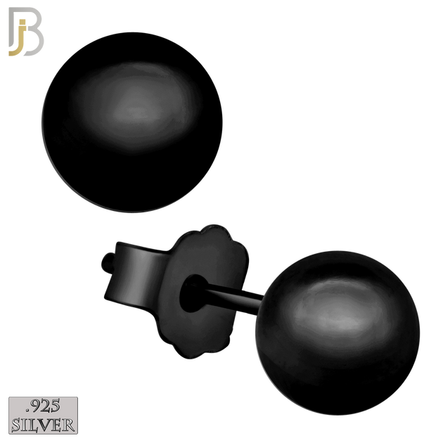 925-ES12K - .925 Sterling Silver Earrings Ball Plain Studs Butterfly Back image 0