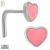 925-NR121L - 925 Sterling Silver L-Shape Heart Shape with Enamel - Pack of 6 image 1