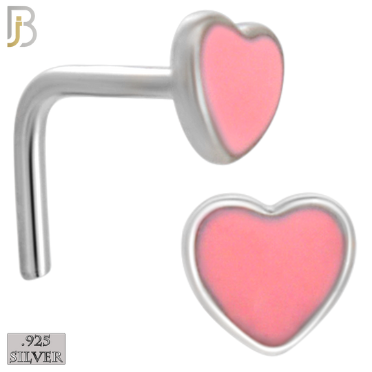 925-NR121L - 925 Sterling Silver L-Shape Heart Shape with Enamel - Pack of 6 image 1